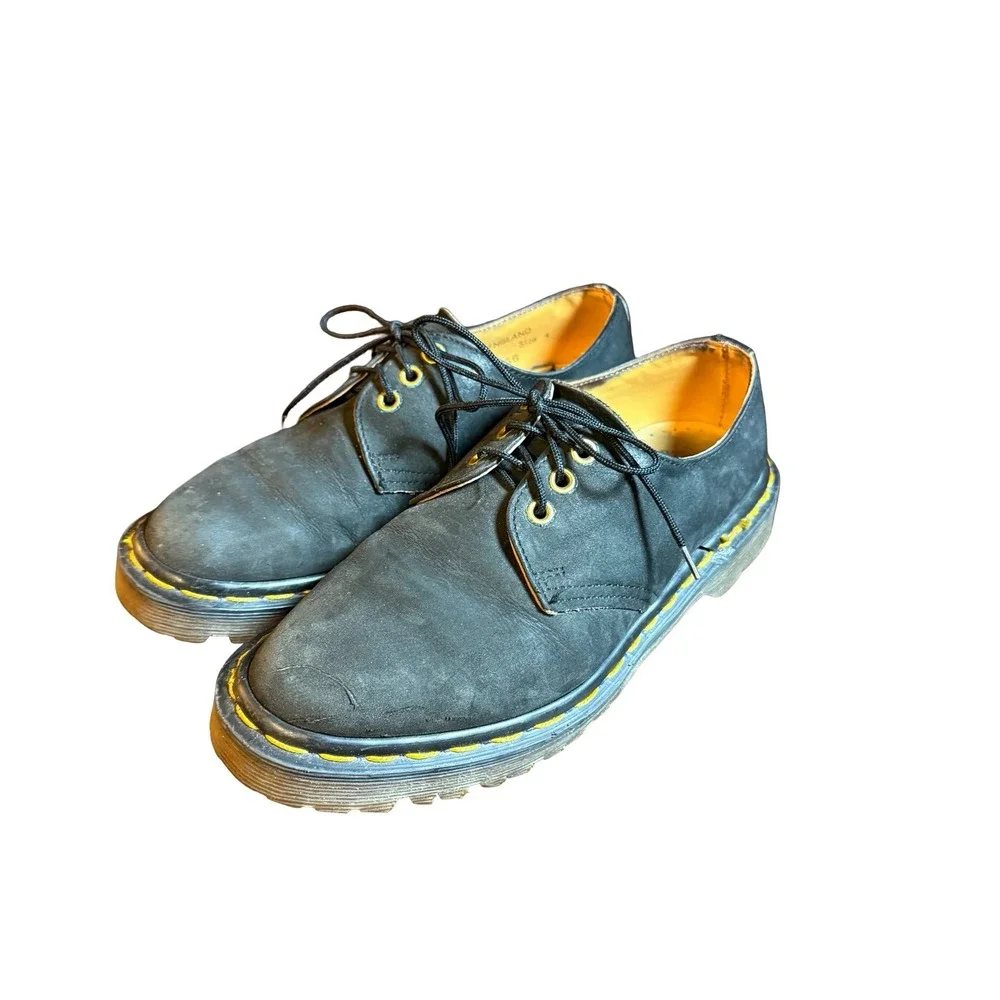 Dr. Martens England Skechers 3 Eye Oxford Shoes Black Nubuck Size UK 4 US 6 VTG